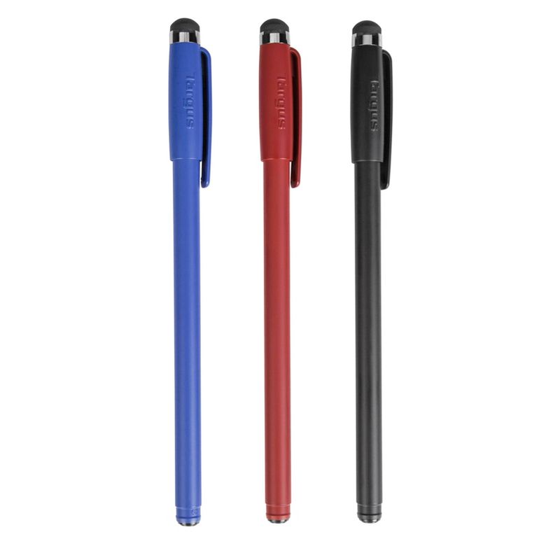 Targus 3-Pk Stylus with Pen - Black, Red &amp; Blue