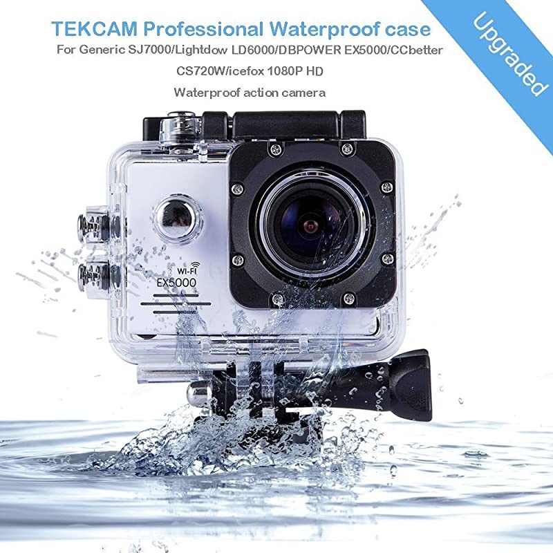 Action Camera Waterproof Case Underwater Protective Housing Case Compatible with AKASO EK7000 EK5000 DBPOWER EX5000 WiMiUS Q1Q2 VemontAPEMANEKEN H9R 4K Sports Camera
