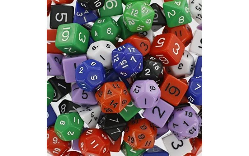 Monster Protectors 100 Gaming Dice in Assorted Polyhedral Sizes