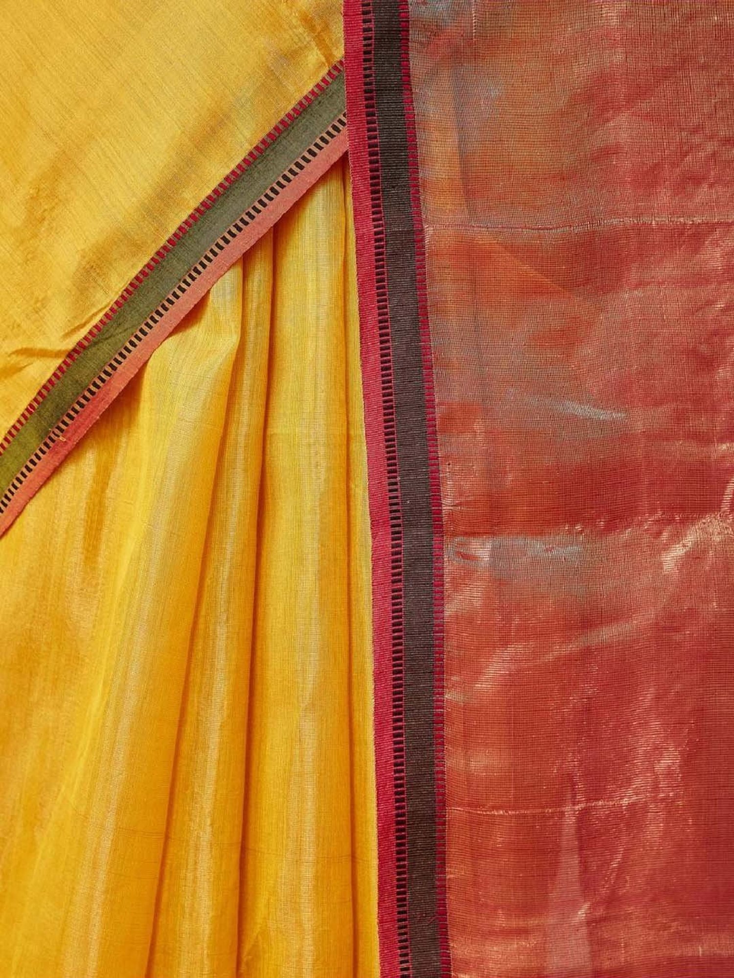 Unnati Silks Red Silk Printed Saree With Unstitched Blouse