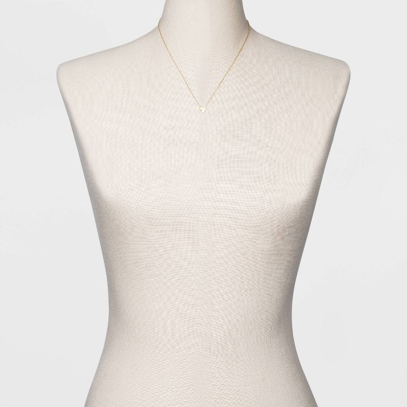 Sterling Silver Heart Extender Necklace - Silver  Gray