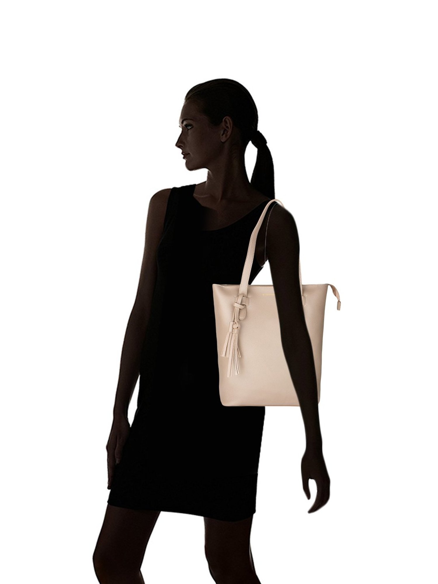 Giordano Refresh Beige Solid Medium Tote Handbag