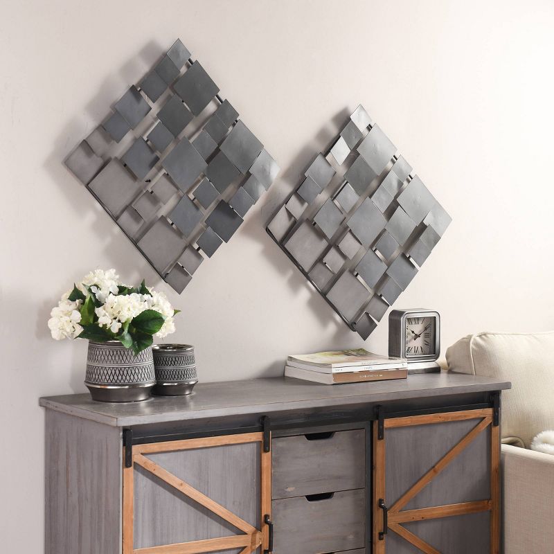 Square Metal Bee Yourself Laurel Design Art Distressed White - StyleCraft