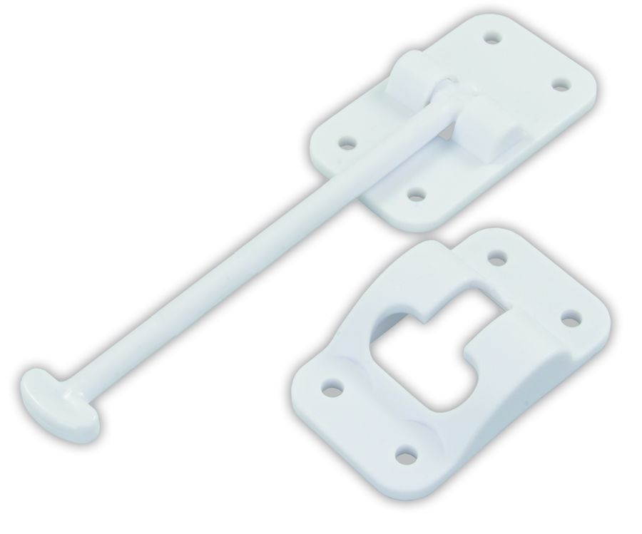 JR PRODUCTS 10444 JR Products 10444 Plastic T-Style Door Holder - Polar White, 6"