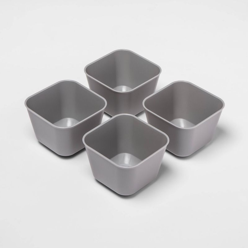 4pk Small Storage Trays Gray Mist - Room Essentials™