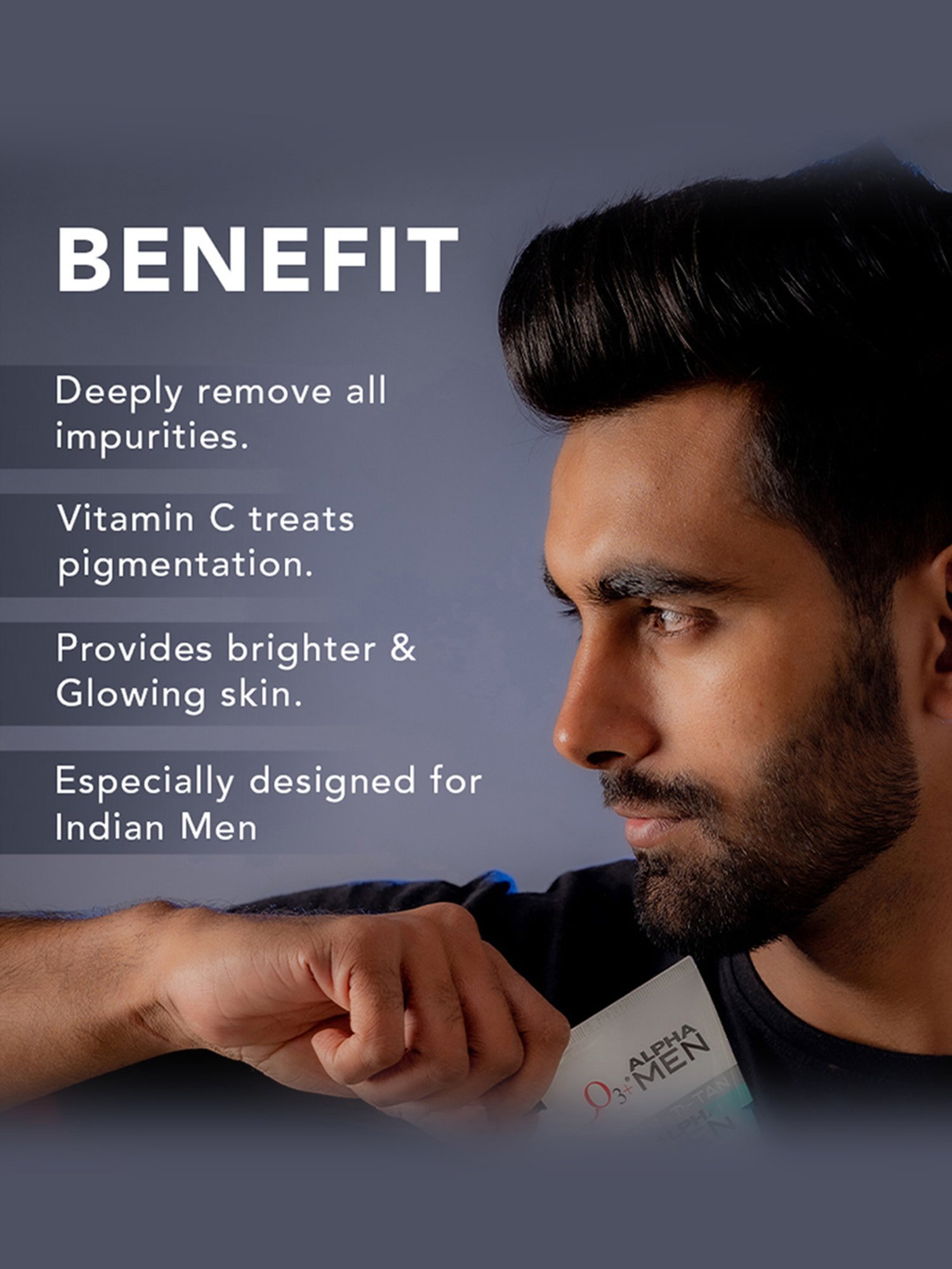 O3+ Alpha Men Bright Glow Face Wash - 100 ml