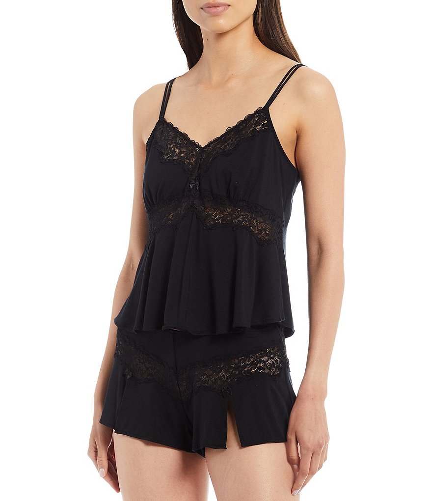 Cassandra Myrna Knit & Lace Jersey Knit Shorty Coordinating Pajama Set