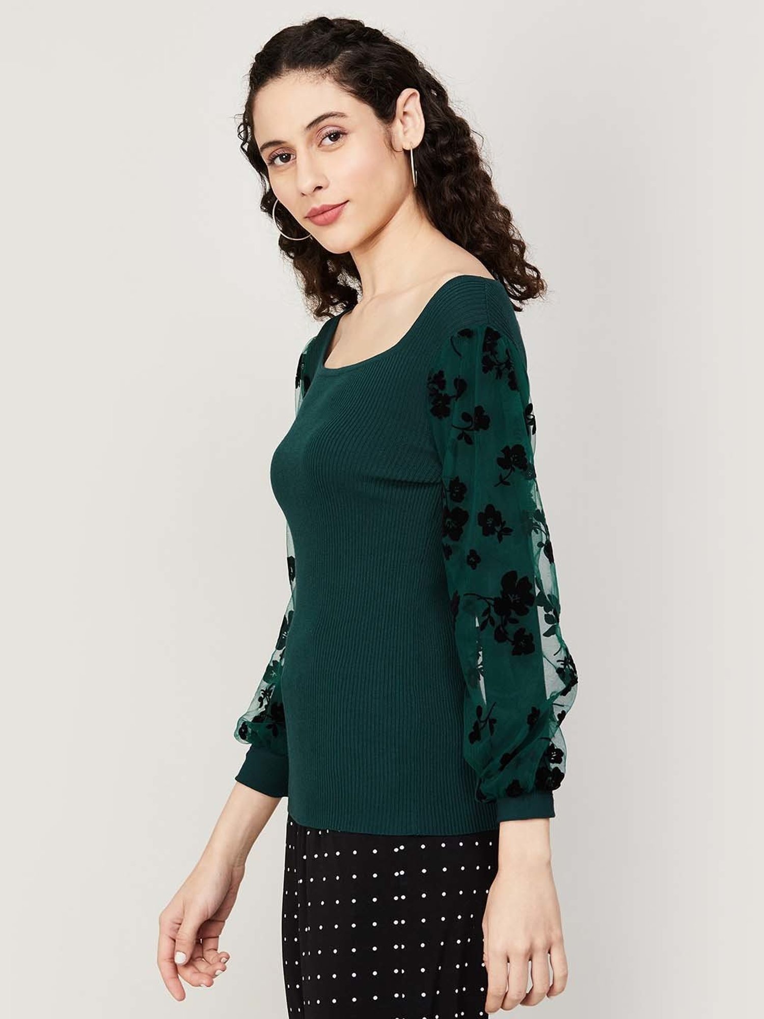 Code by Lifestyle Green Striped Top