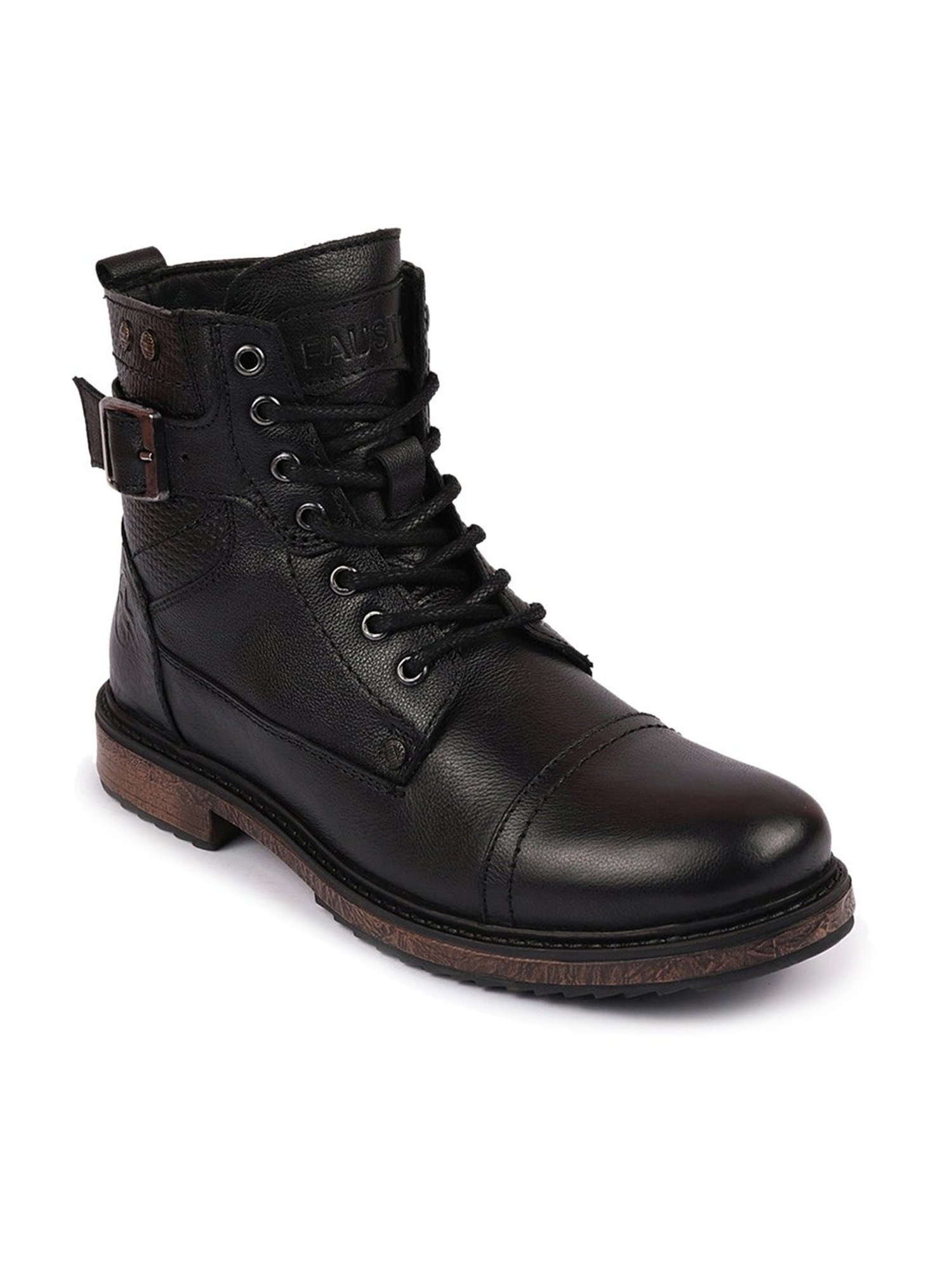 Fausto Men's Black Biker Boots