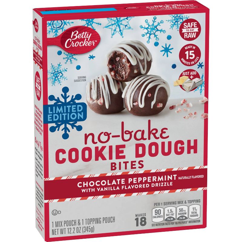 Betty Crocker No Bake Cookie Dough Bites Chocolate and Peppermint - 12.2oz