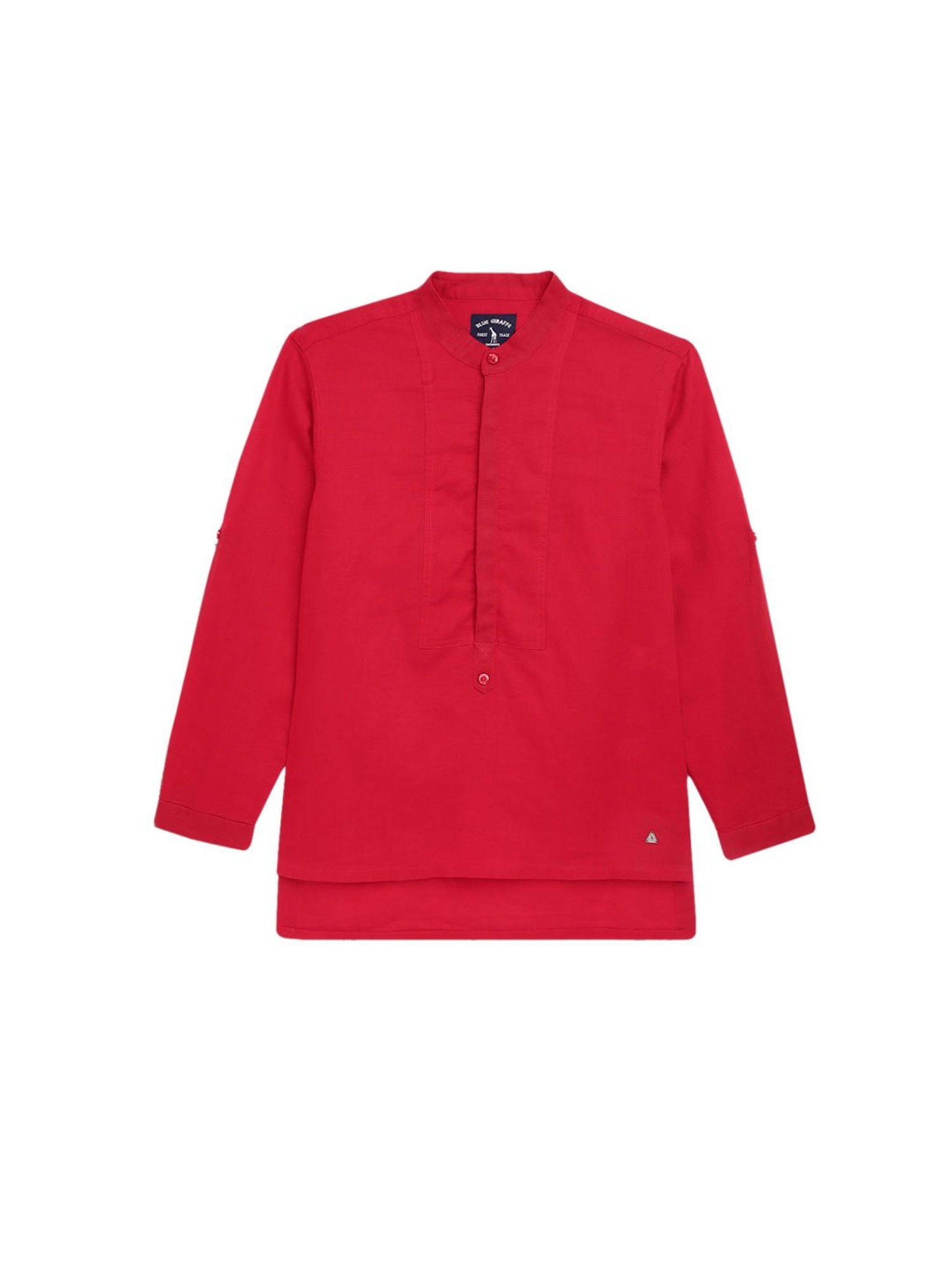 Blue Giraffe Kids Red Solid Shirt