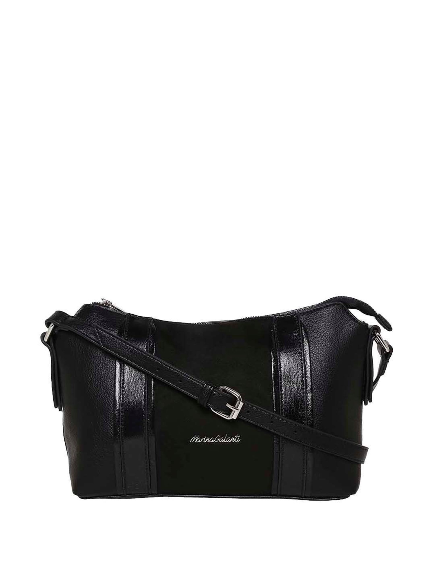 Marina Galanti Black Solid Medium Sling Handbag