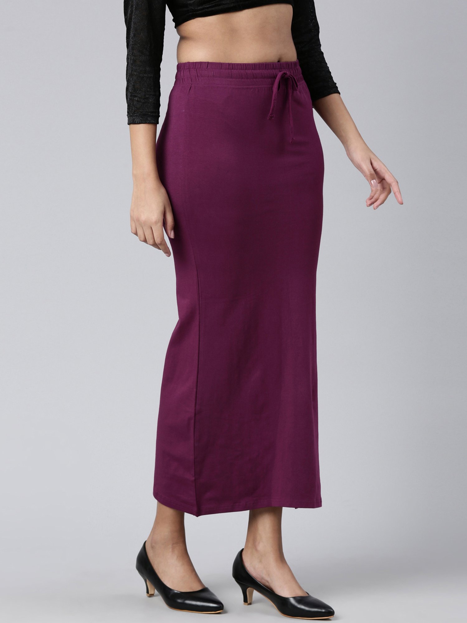 JCSS Purple Cotton Saree Shapewear