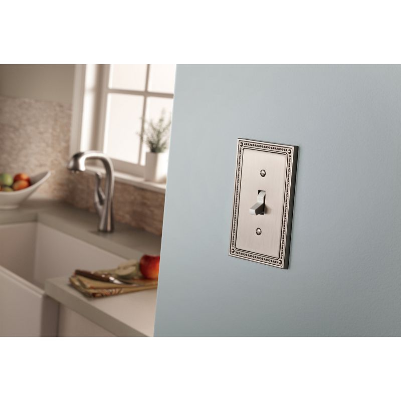 Franklin Brass Classic Beaded Single Duplex Wall Plate Nickel