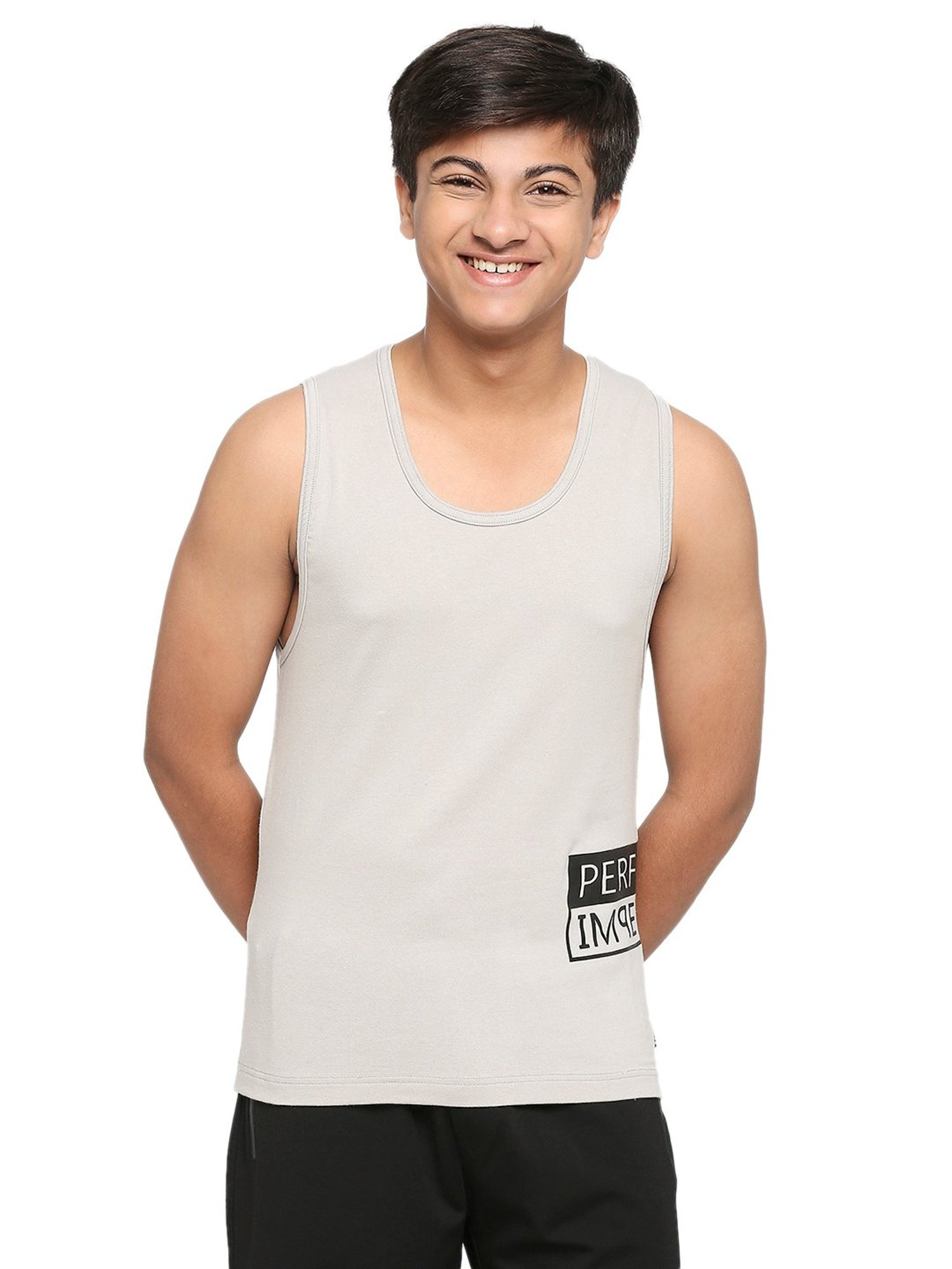 Frenchie Kids Light Grey Solid Vest