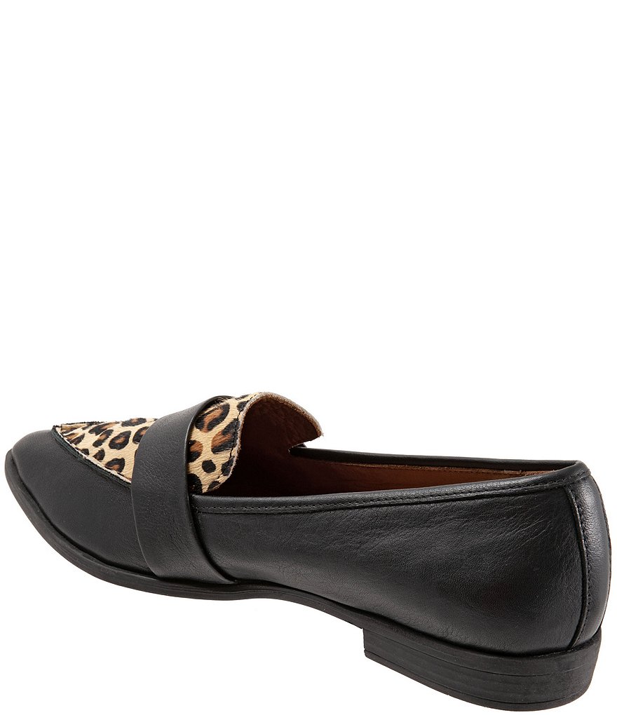 Bueno Barnes Leather Leopard Print Calf Hair Loafers