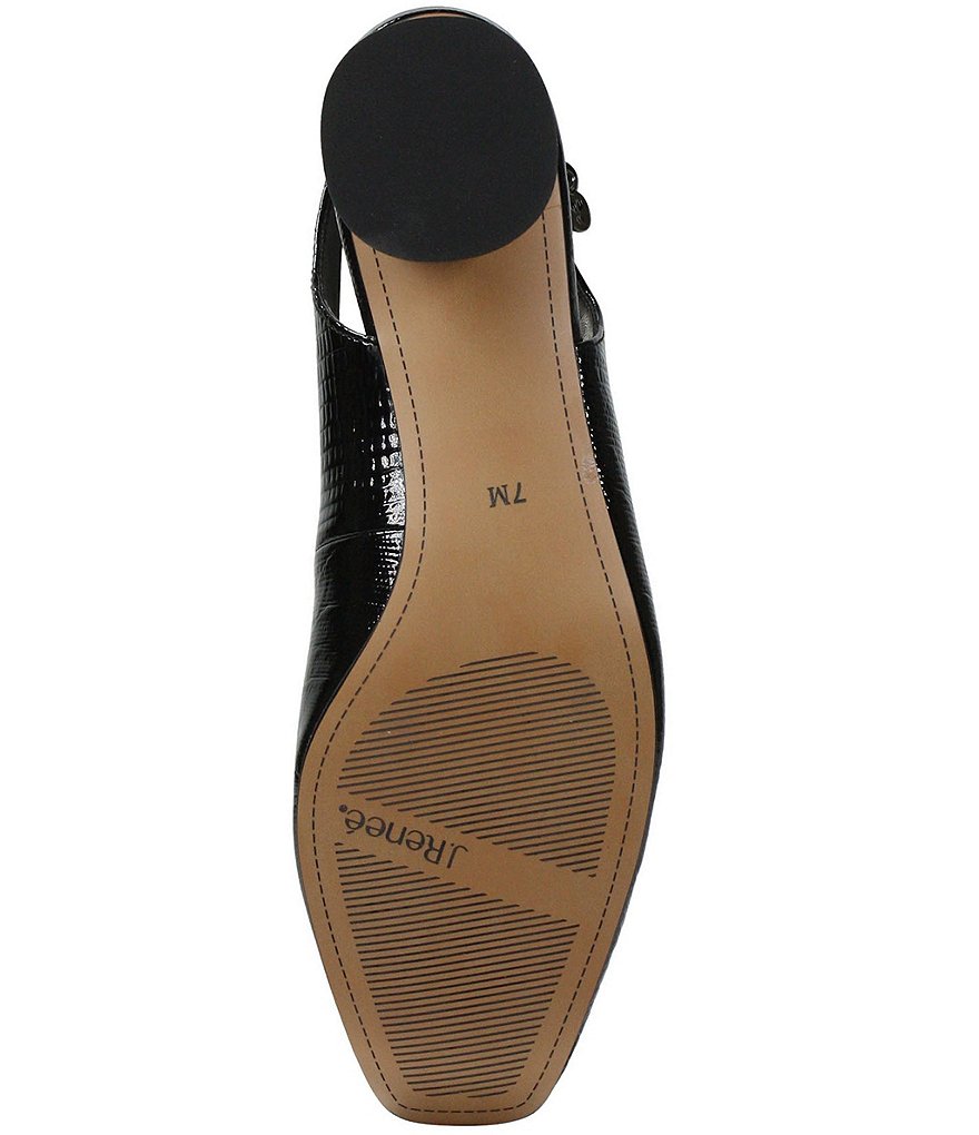 J. Renee Taveta Lizard Embossed Slingback Block Heel Pumps