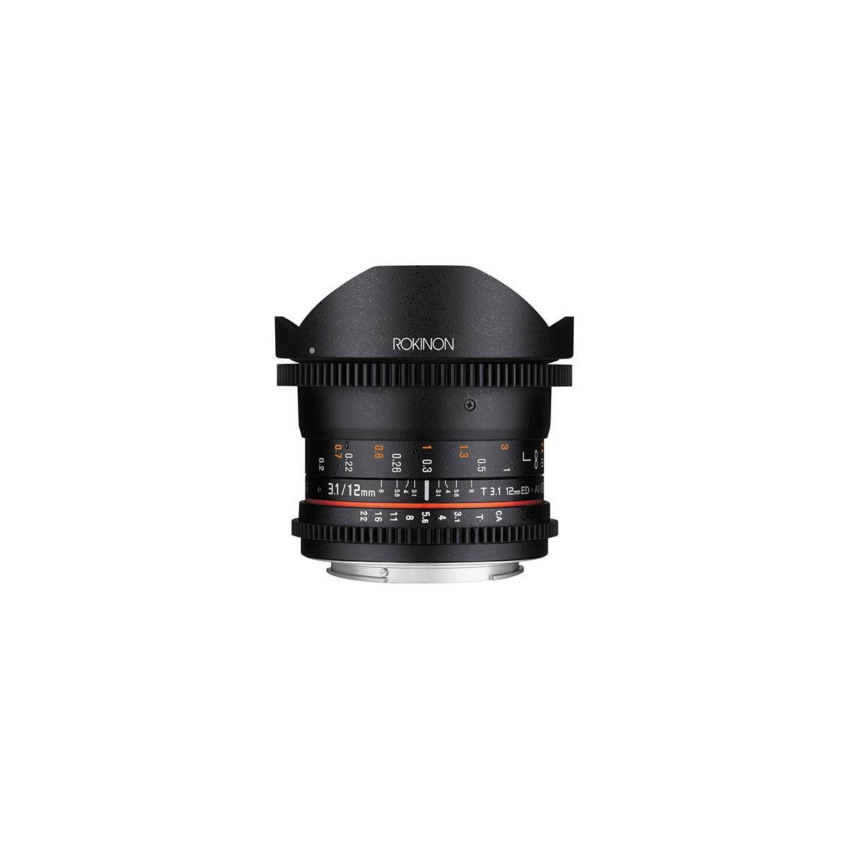 Rokinon 12mm T/3.1 Full Frame Cine DS Fisheye Lens (for Video DSLR Canon EOS Cameras)
