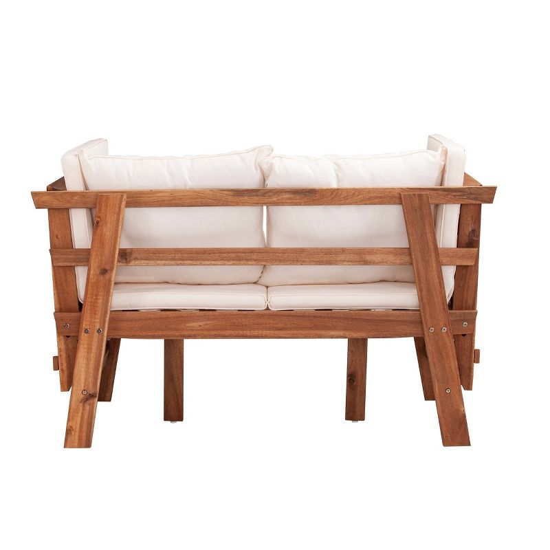 Dolavan Indoor/Outdoor Convertible Lounge Chair/Bench - Natural and White - Holly & Martin