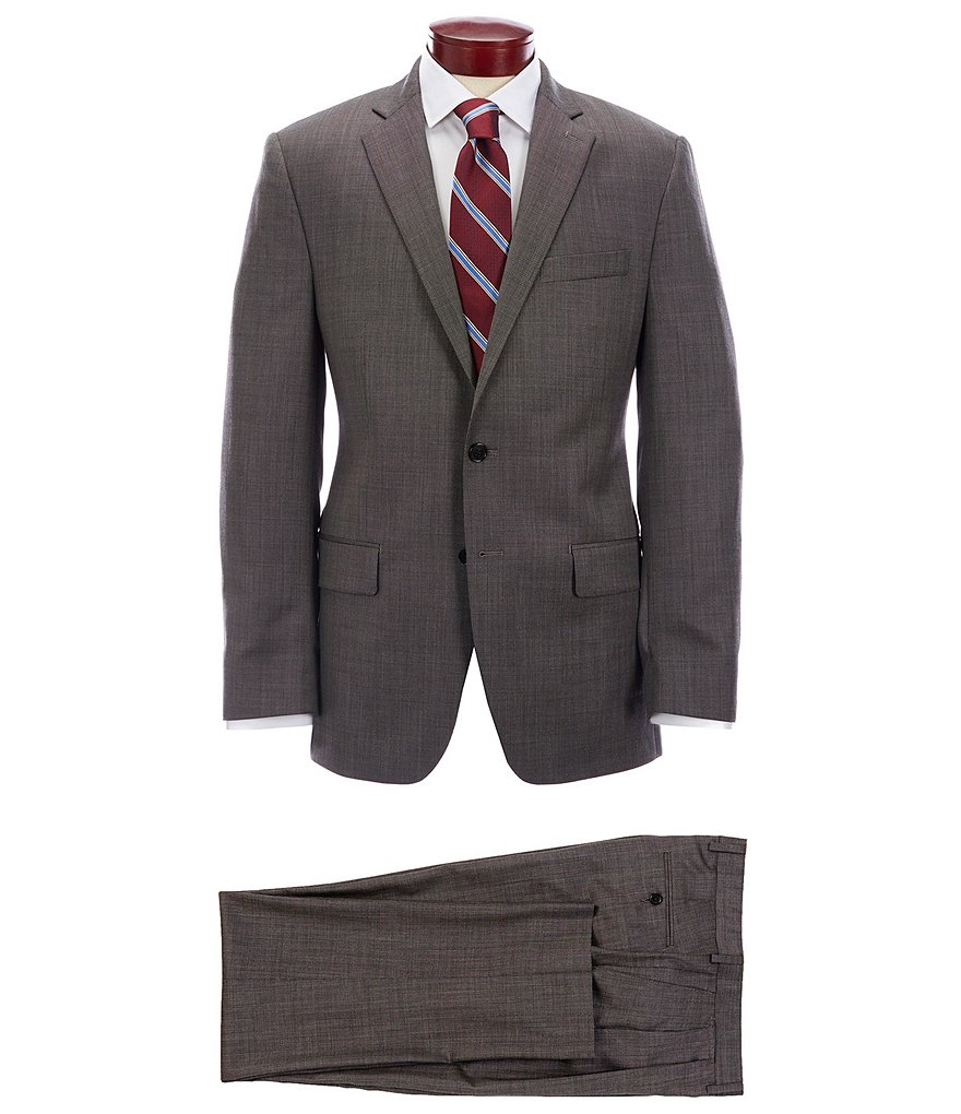 Ralph Ralph Lauren Classic Fit Pleated Fancy Brown Wool Suit