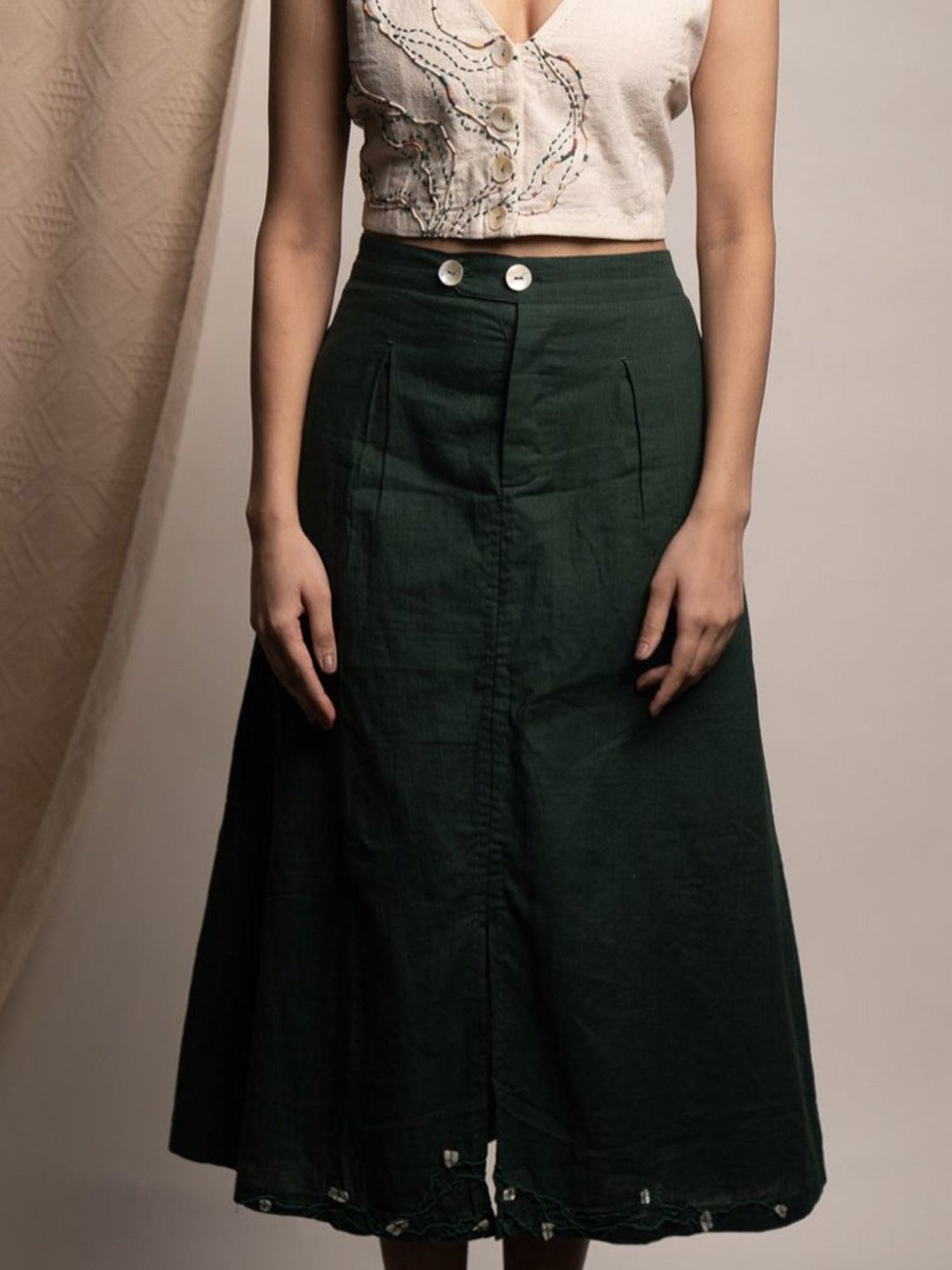 Lafaani Green Rewind Flared Skirt