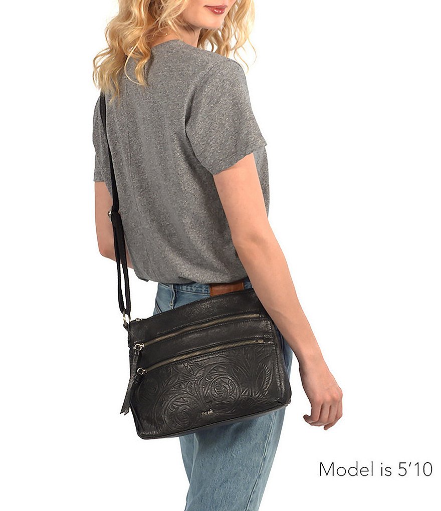 The Sak Reseda Double Zip Top Leather Crossbody Bag