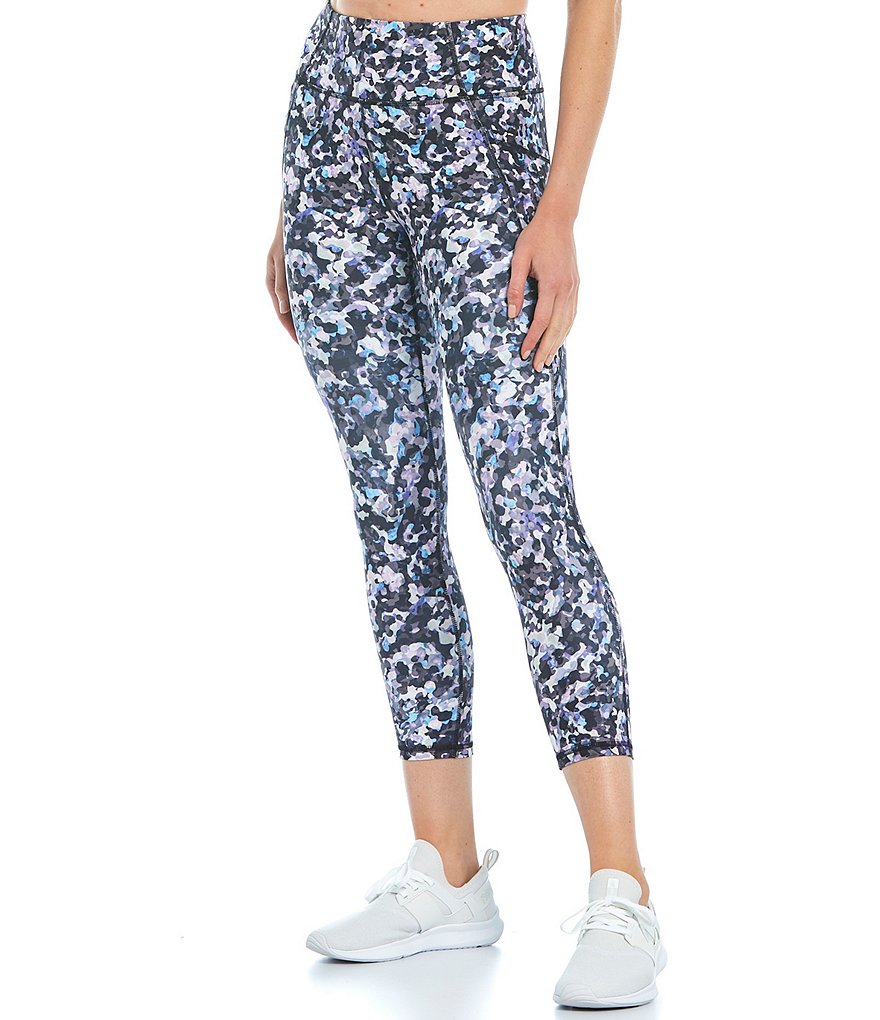 Kinesis Camo Geo Mid Rise Crop Leggings