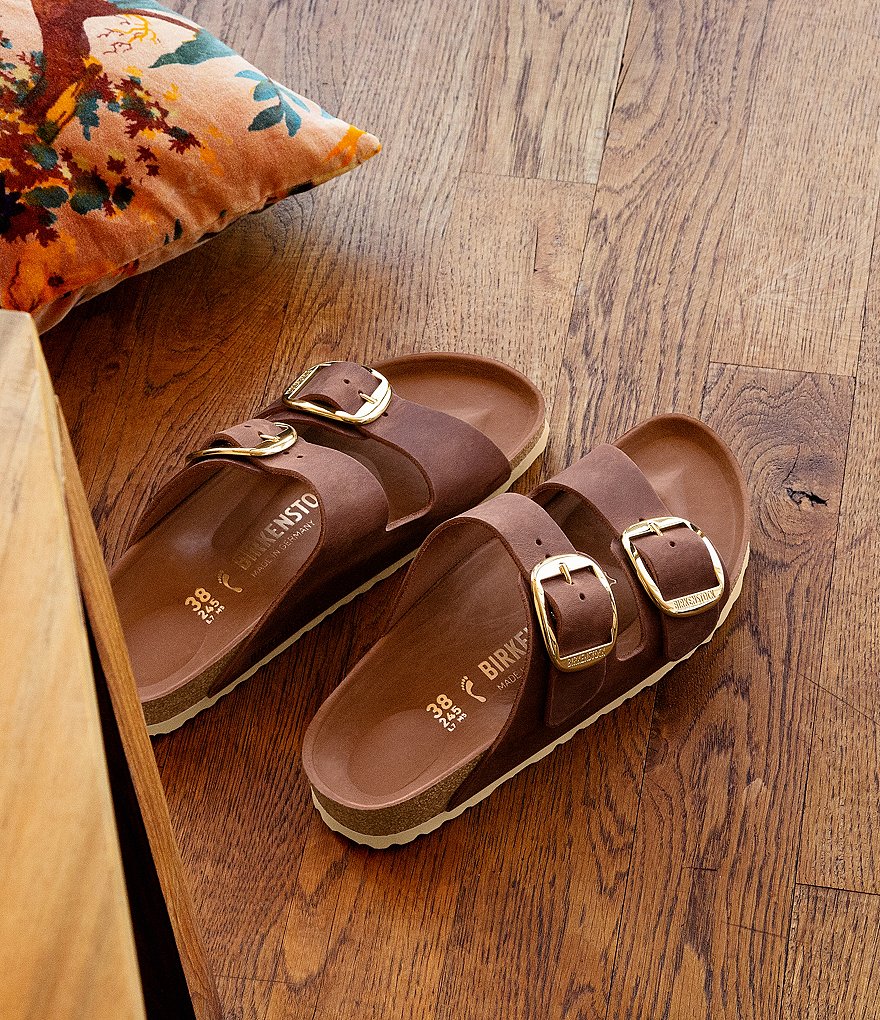 Birkenstock Women's Arizona Oiled Leather Big Buckle Slide Sandals