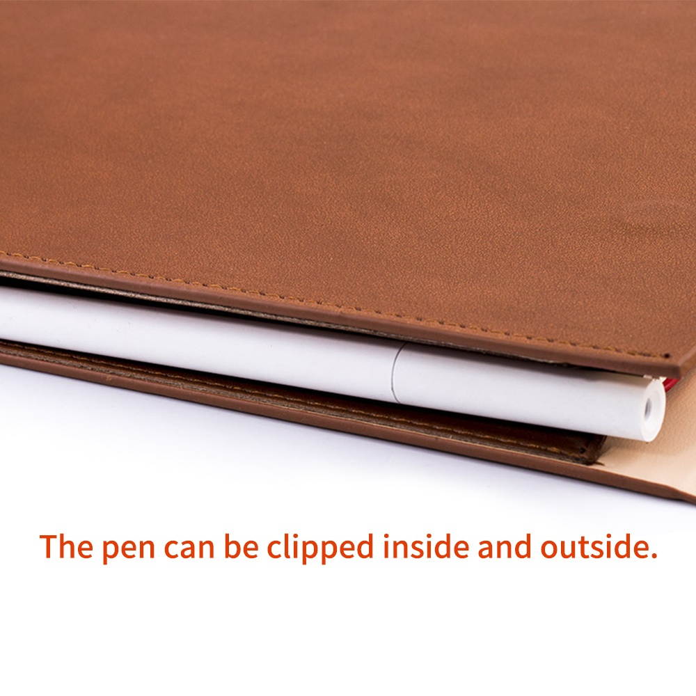 A4 File Bag PU Leather Document Pouch Paper Portfolio Contract Invoice Bill Storage Organizer with Magnetic Buckle for Office School Supplies