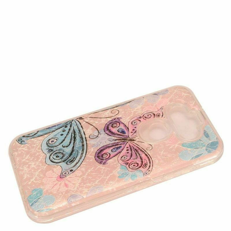 For LG Fortune 3/K31 Aristo 5 Pink Butterfly Hard TPU Hybrid Plastic Case
