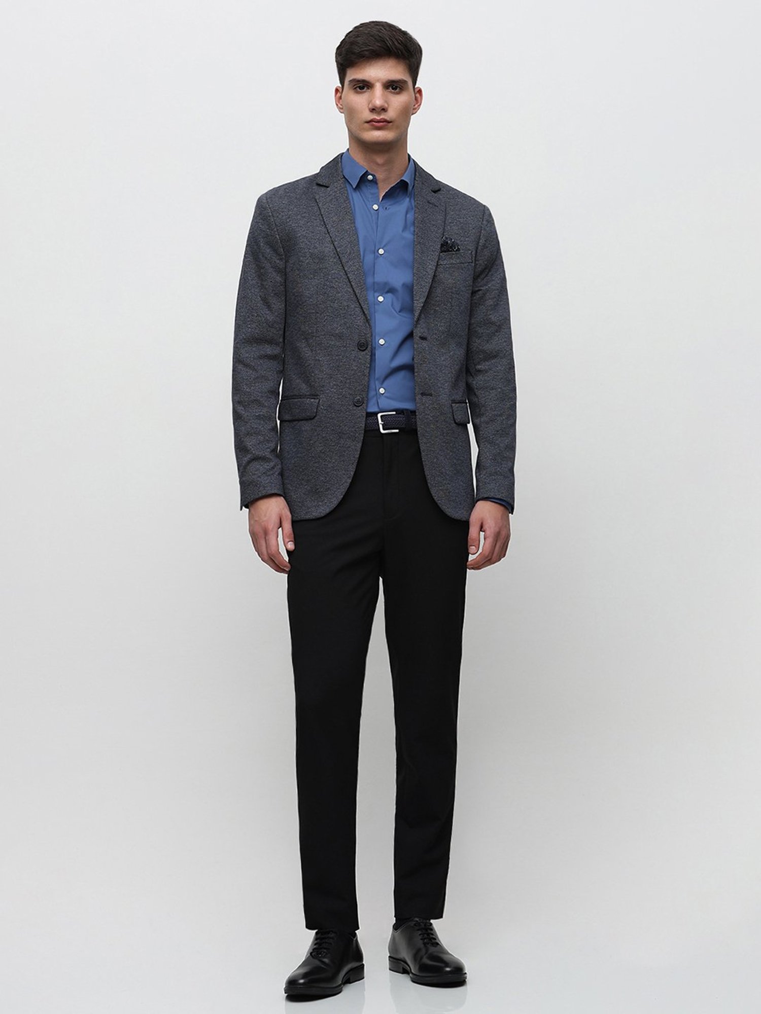 SELECTED HOMME Black Slim Fit Flat Front Trousers