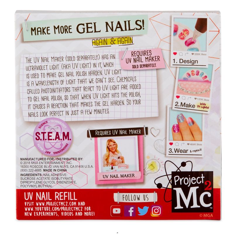 Project Mc2 UV Nail Maker DIY Design Kit Refill Light Pink