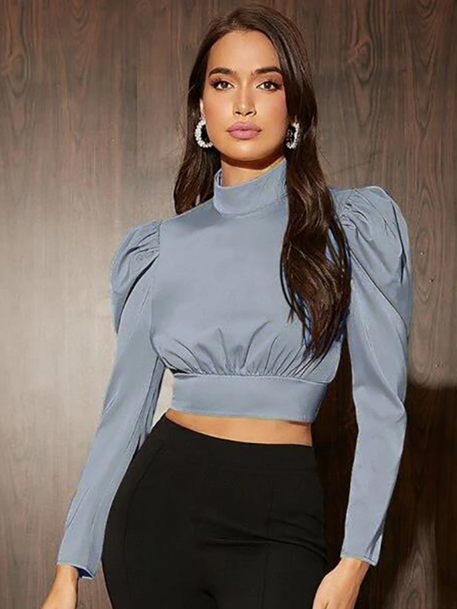 Kotty Light Purple Regular Fit Crop Top