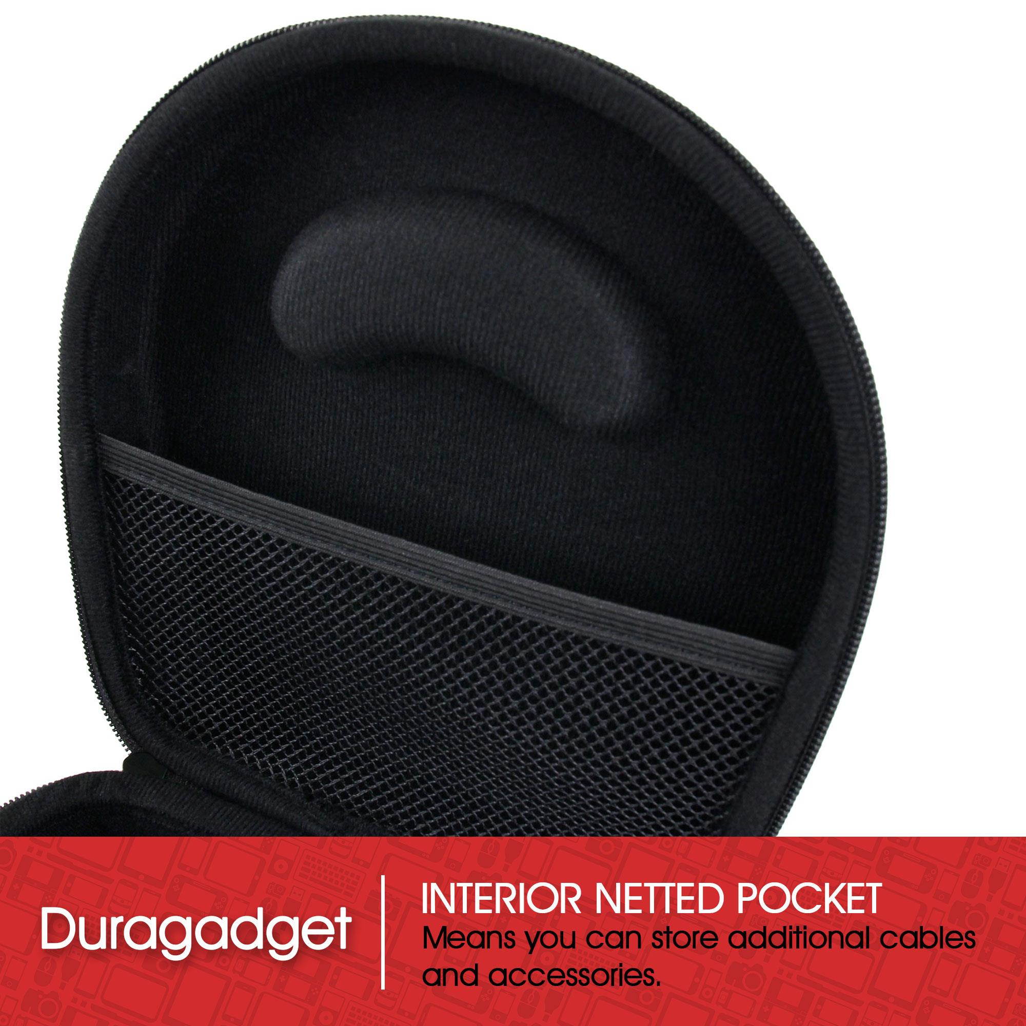 DURAGADGET Hard EVA Storage Case For Headphones / Earbuds, With Compartment (Black) For Grado: SR325is, SR225i, SR125i, SR80i, SR60i, PS1000, PS500, RS1i, RS2i, GS1000i