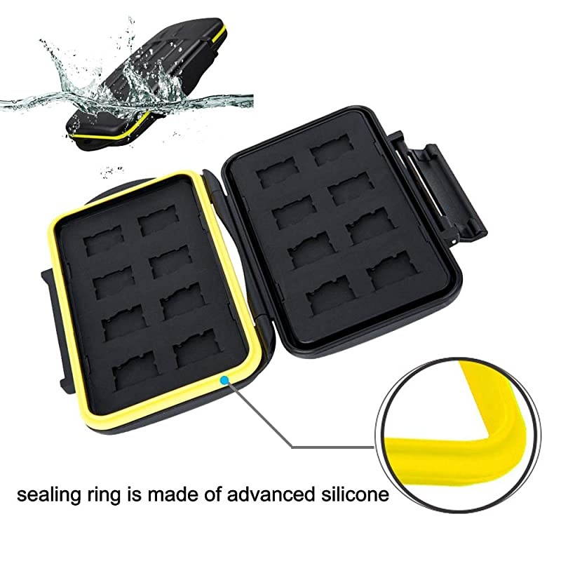 Slots Micro SD Card Holder Micro SD Holder Case with Carabiner WaterResistant AntiShock