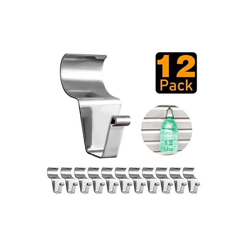 Siding Hooks Hanger (12 Pack), Heavy Duty Stainless Steel No-Hole Needed Siding Clips for Hanging