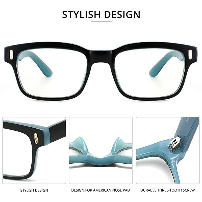 Blue Light Blocking Computer Glasses Retro Clear Lens Eyeglasses Frame