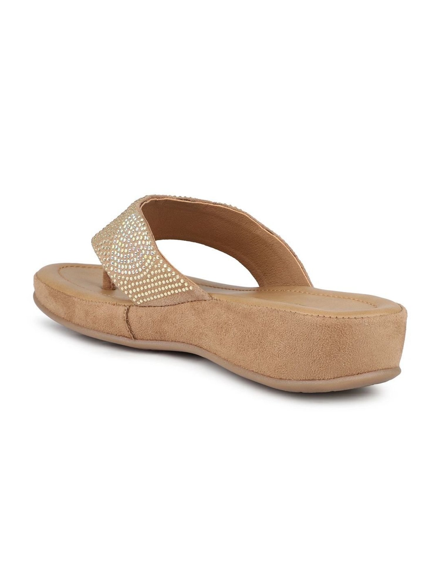 Inc.5 Women's Beige Thong Wedges