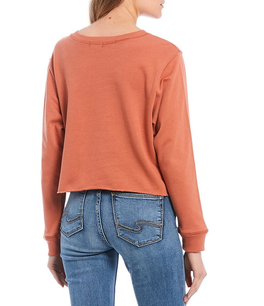 Originality Sunflower Graphic Crop Sweatshirt