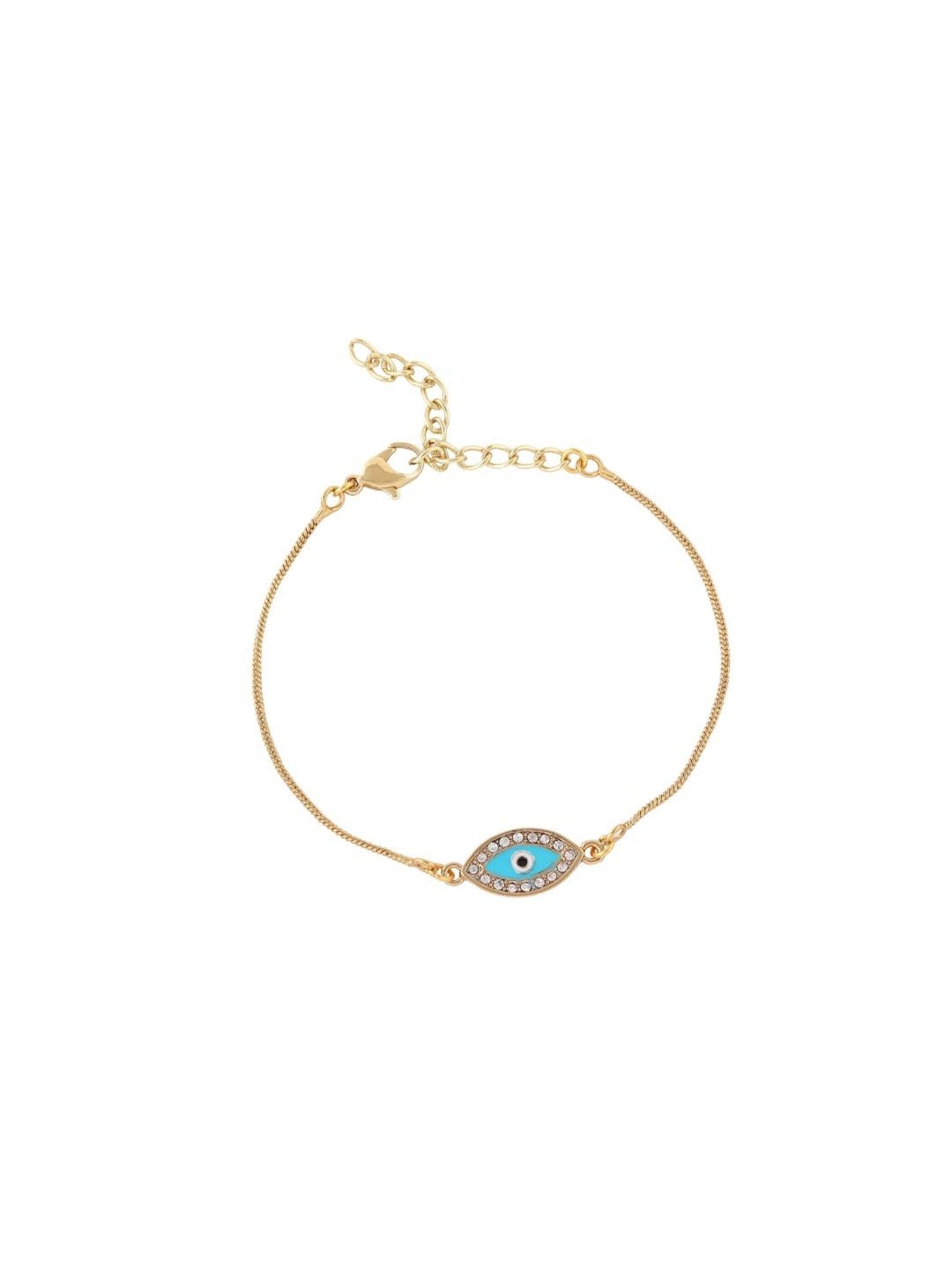 Estele Gold-Plated Spiritual Evil Eye Bracelet with Crystals & Enamel for Women