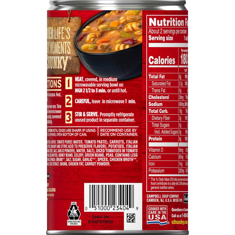 Campbell's Chunky Soup Sausage Minestrone - 18.8oz