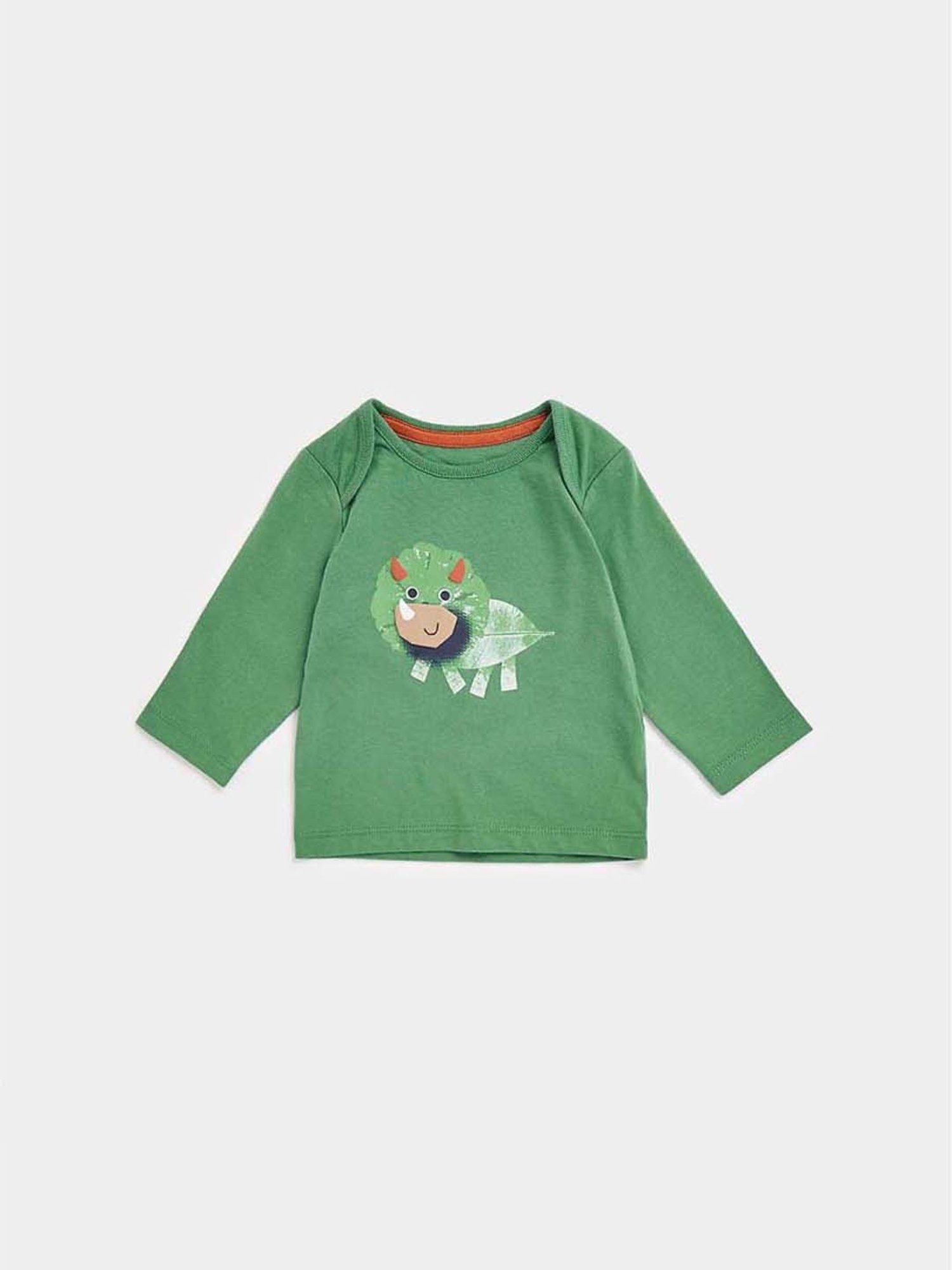 Mothercare Kids Green Cotton Printed Full Sleeves T-Shirt