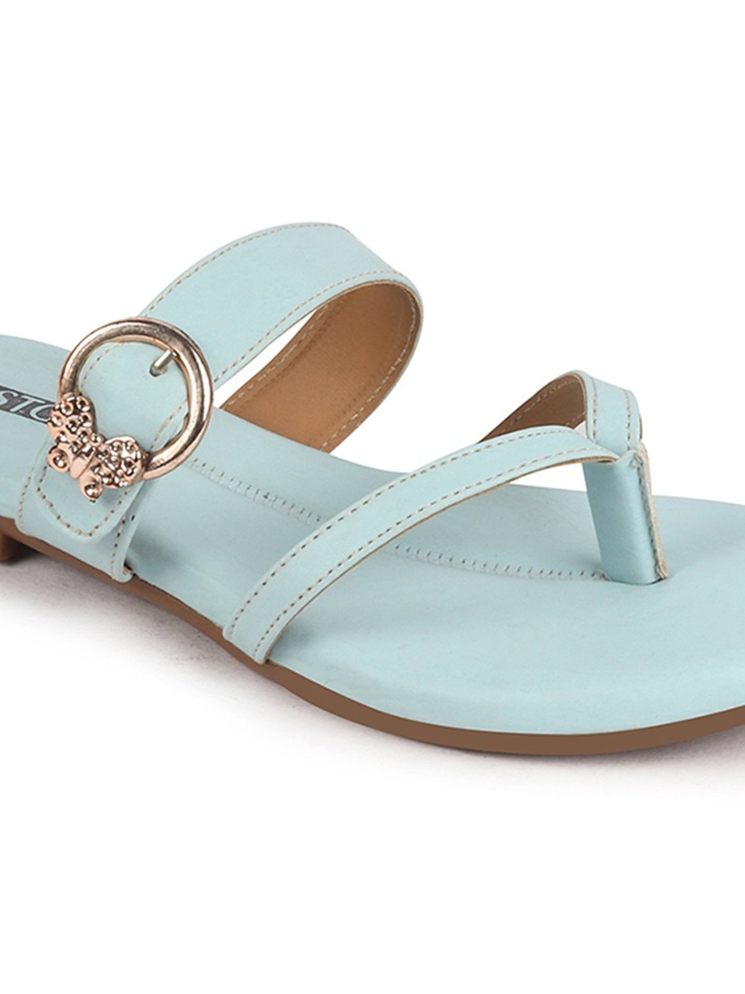 Fausto Women's Sky Blue Thong Sandals