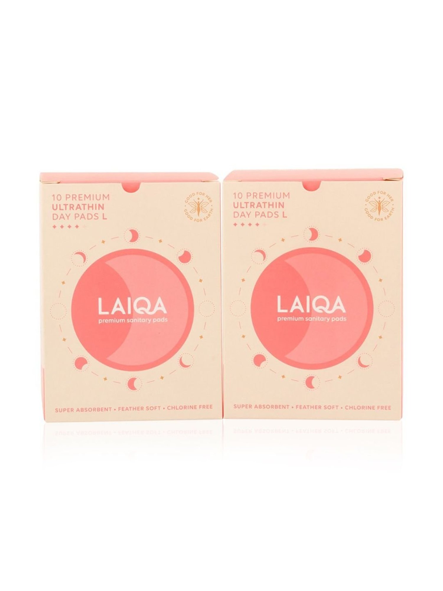 LAIQA Moderate Flow Large Day Pads (Pack of 2) - 20 Pads
