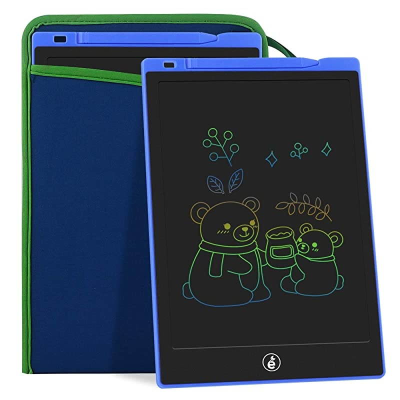 LCD Writing Tablet Electronic Colorful Screen Drawing Erase Board Doodle Board Writing Pad Gifts for Toddlers Kids and Adults with Protective Sleeve Blue