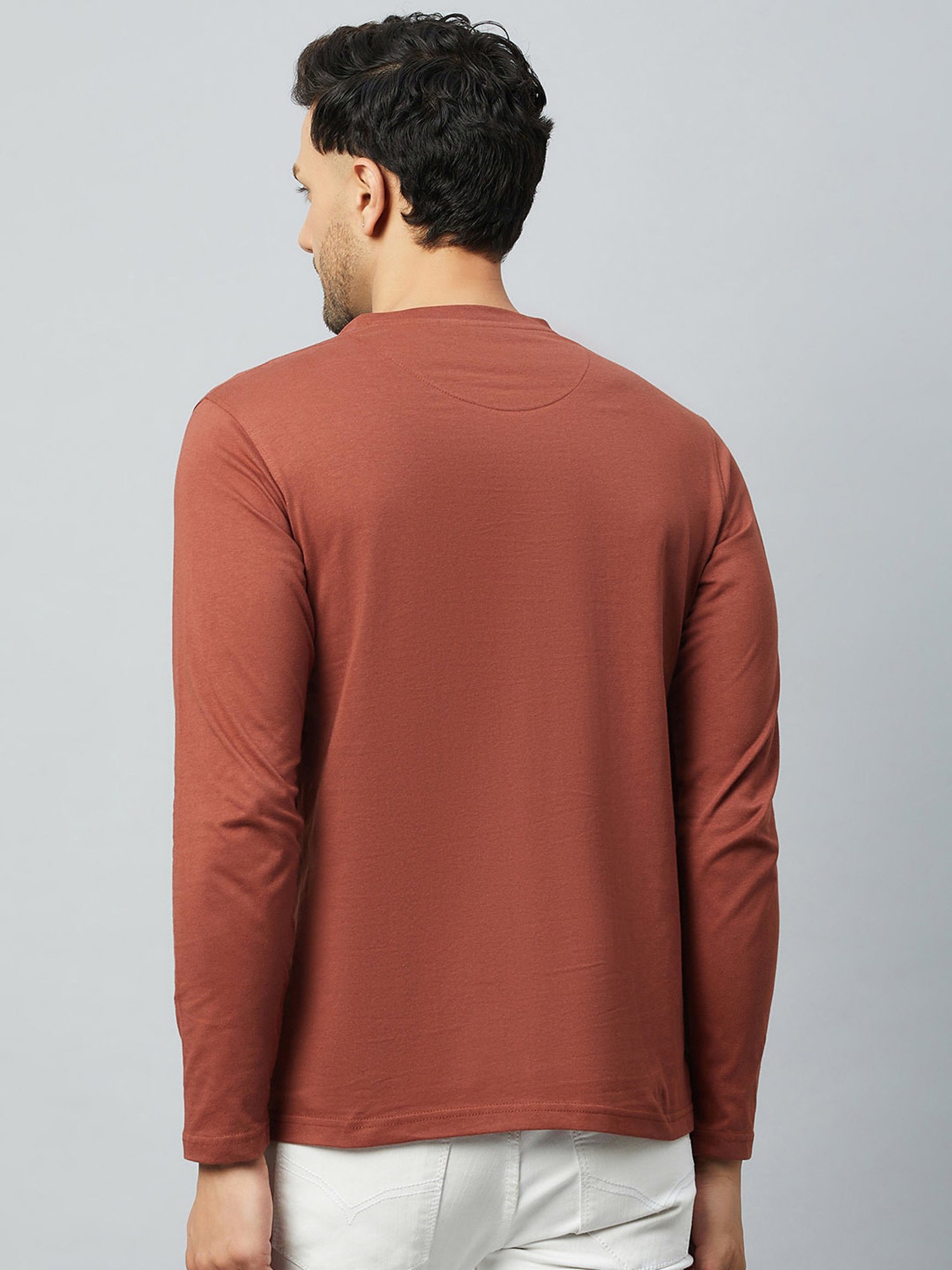 Club York Coffee Brown Regular Fit Henley T-Shirt