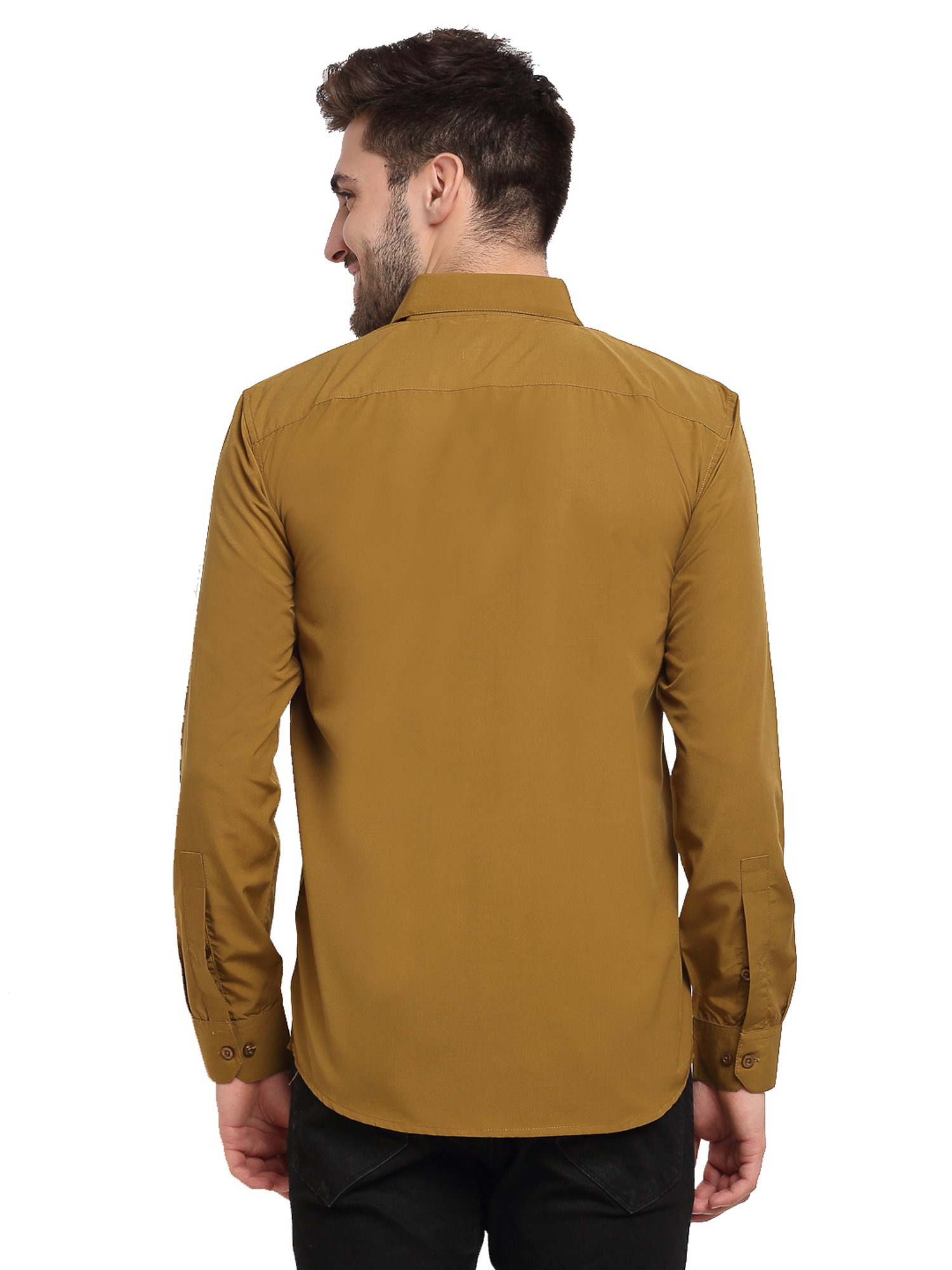 Jainish Mustard Cotton Regular Fit Shirt