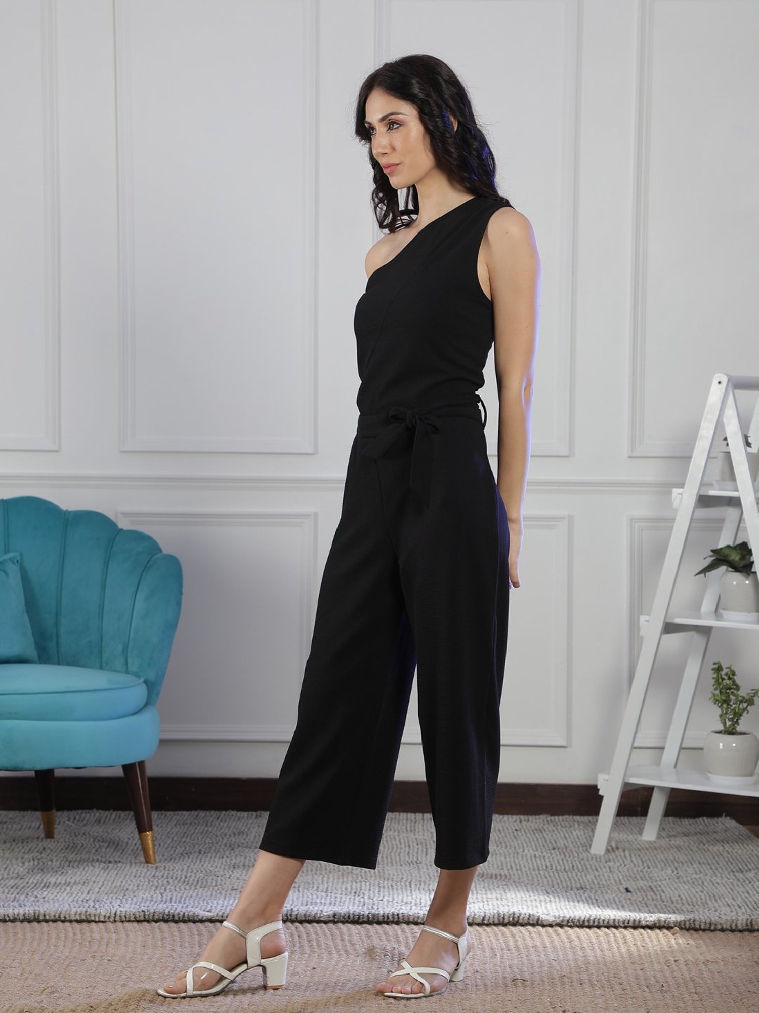 NEUDIS Black One Shoulder Jumpsuit