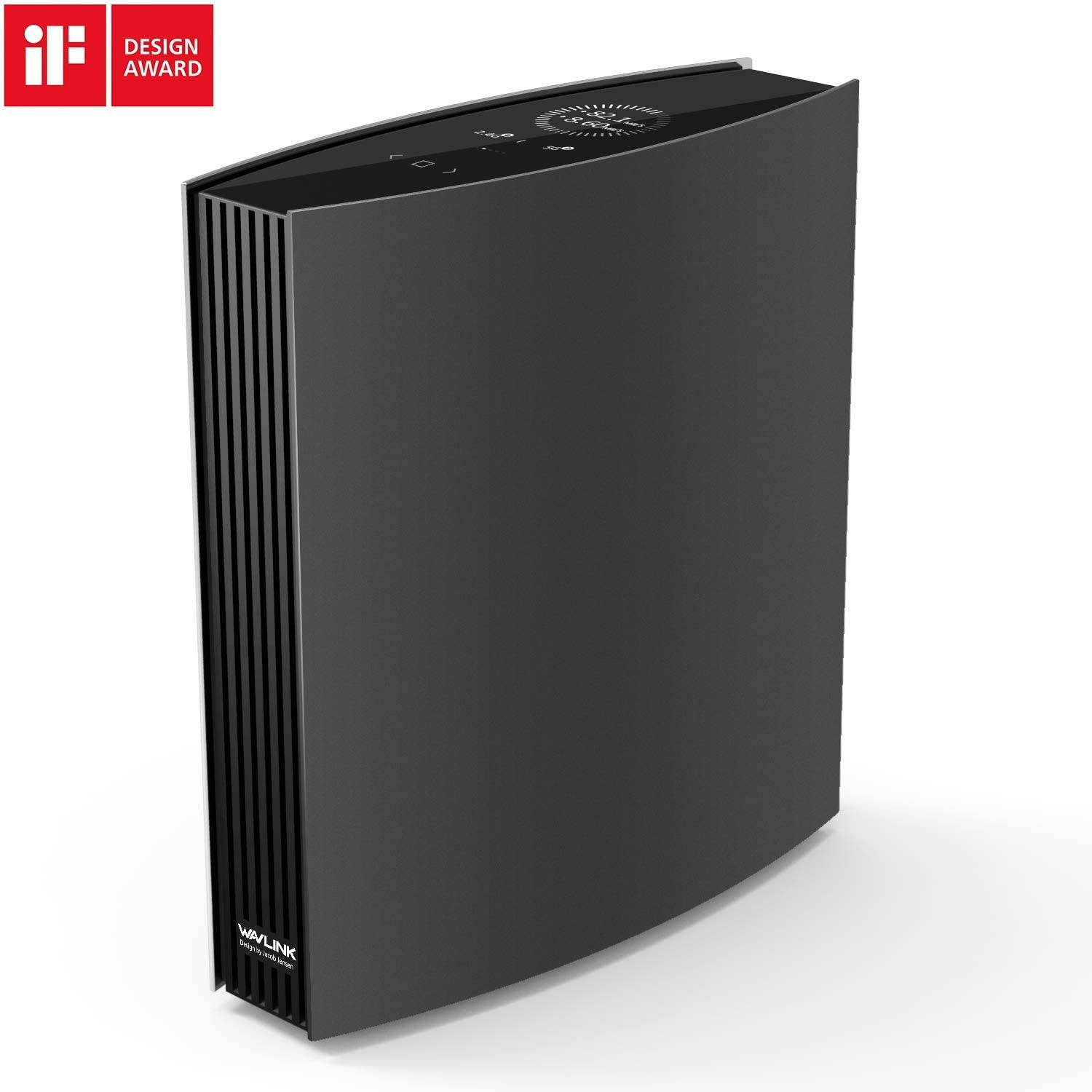 WAVLINK WiFi Router AC3200 Smart - Gigabit Router Dual Band Extender Repeater Wireless Internet with USB 3.0 Port LCD Screen - Supports Guest WiFi Parent Control MU-MIMO Beamforming - Black