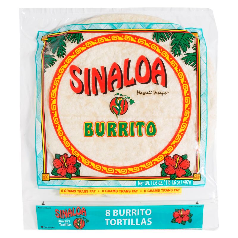 Sinaloa Burrito Size Hawaii Wraps - 17.6oz/8ct
